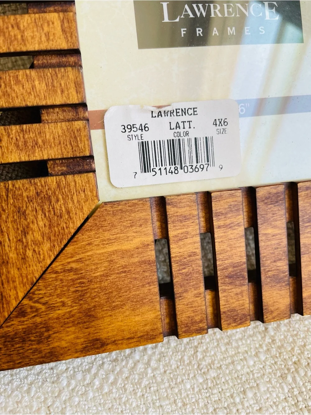 Lawrence Frames Brown Wood Modernist Slatted Picture Frame Fits 4x6